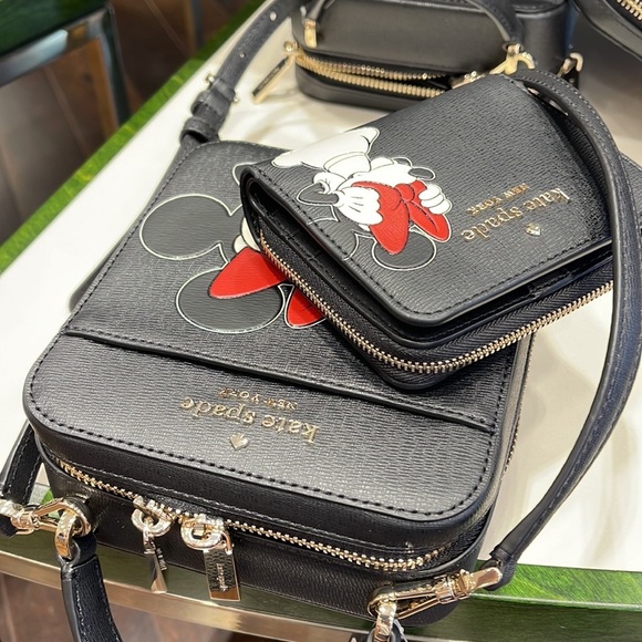 Kate Spade Disney Minnie Mouse Daisy Vanity Crossbody Bag & Zip Around Wallet - Picture 12 of 16